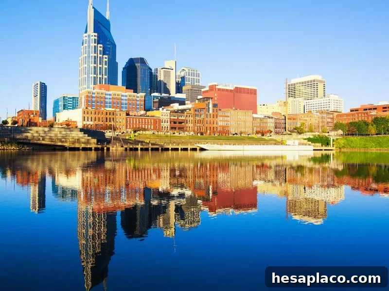 Nashville Skyline reflected in the Cumberland River