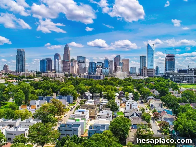 Downtown Charlotte, North Carolina, USA Skyline Aerial
