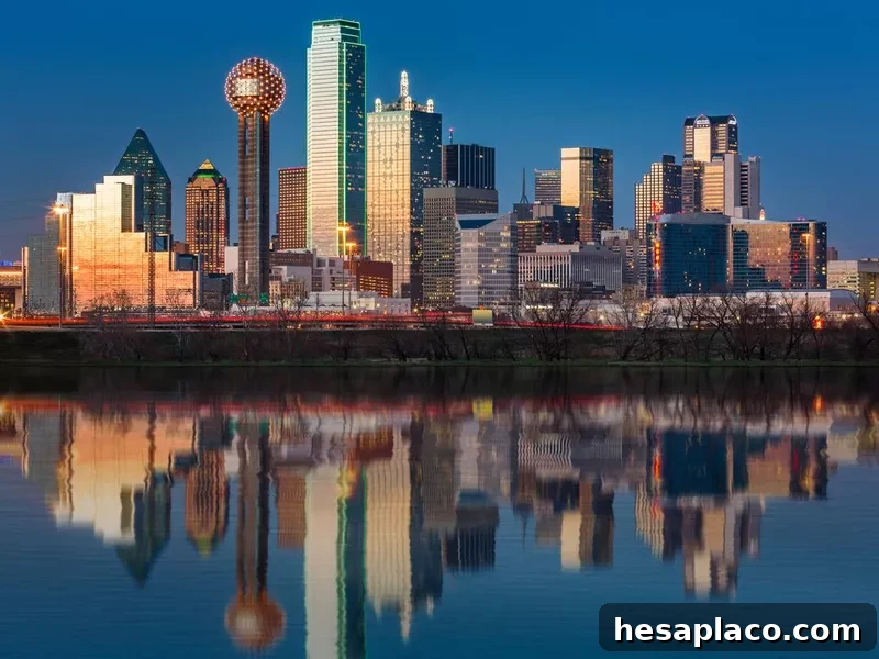 Dallas skyline at sunset