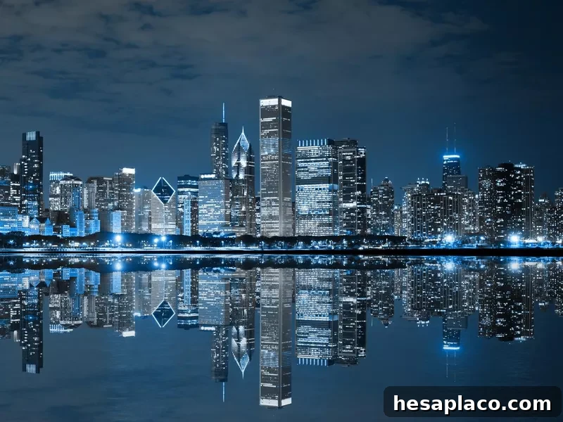 Chicago at night
