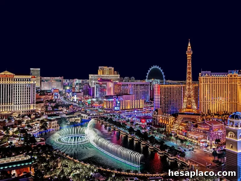 Famous Las Vegas Strip with the Bellagio Fountain