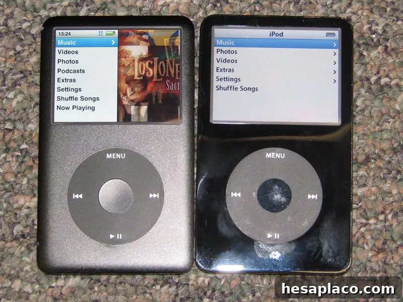 5th Gen iPod Classic Black and ipod 6 silver