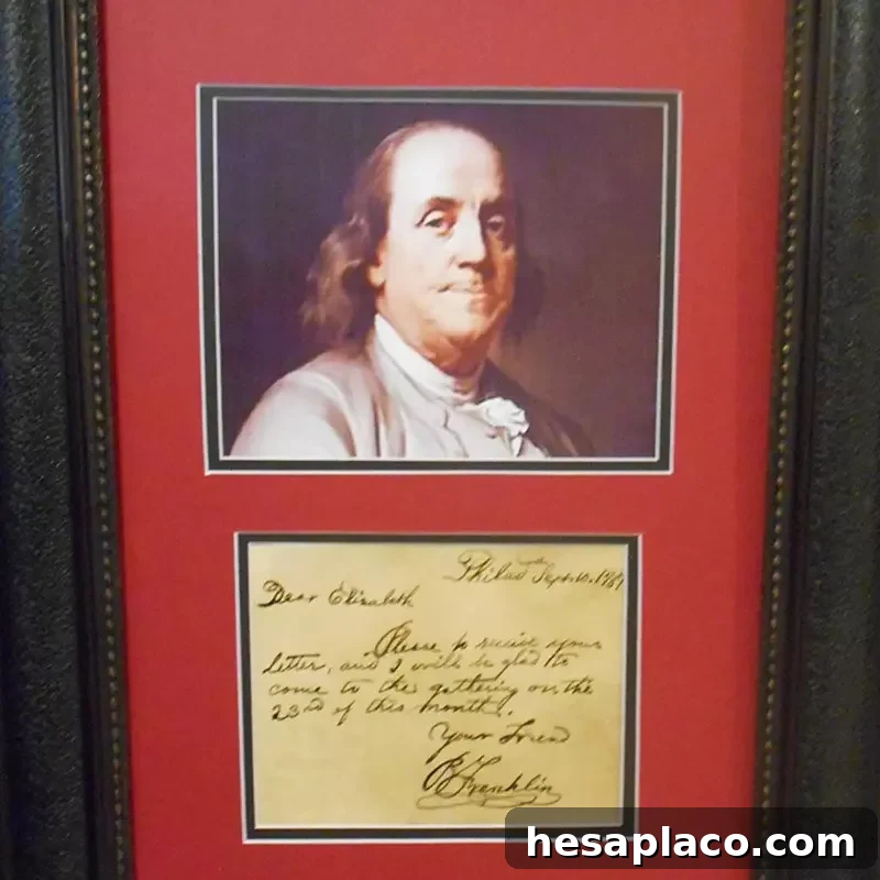 Benjamin Franklin original note for sale