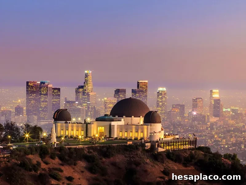 The Griffith Observatory and Los Angeles city skyline