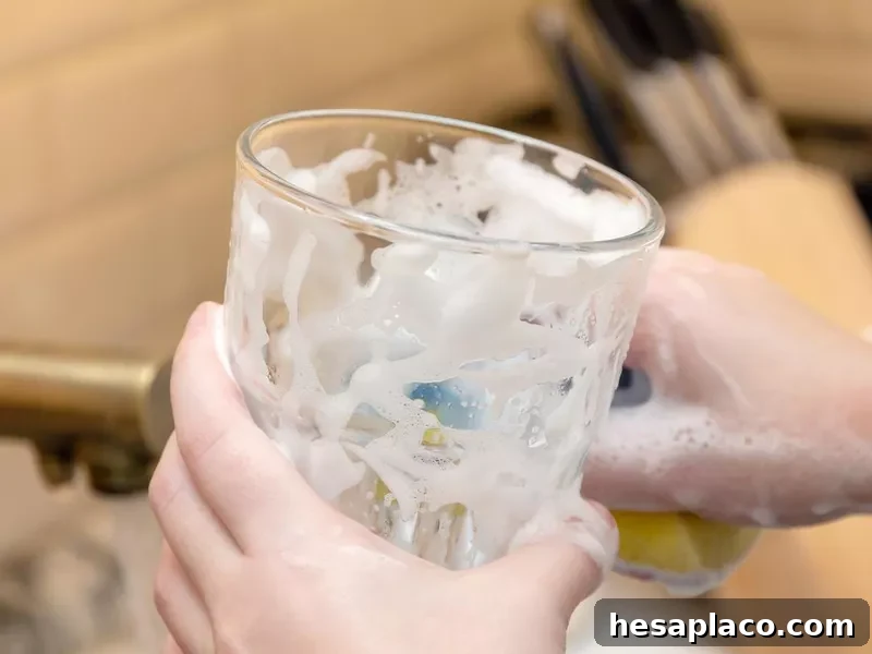 Soap glass in child's hands
