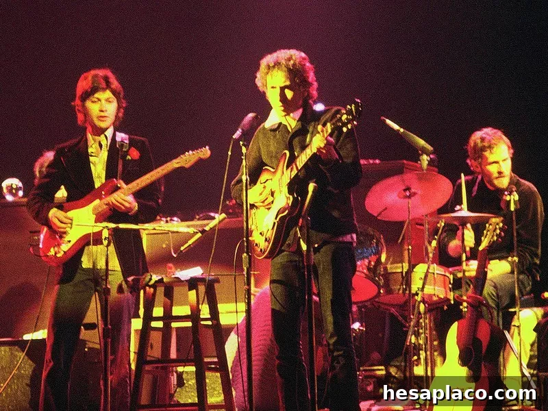 Robbie Robertson with Bob Dylan and Levon Helm