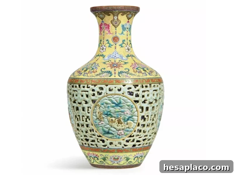 Chinese Yamanaka Reticulated Vase