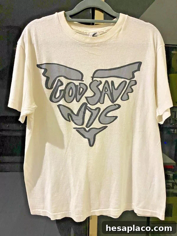 Stephen Sprouse Iconic 1987 God Save NYC Silver Graffiti T-Shirt