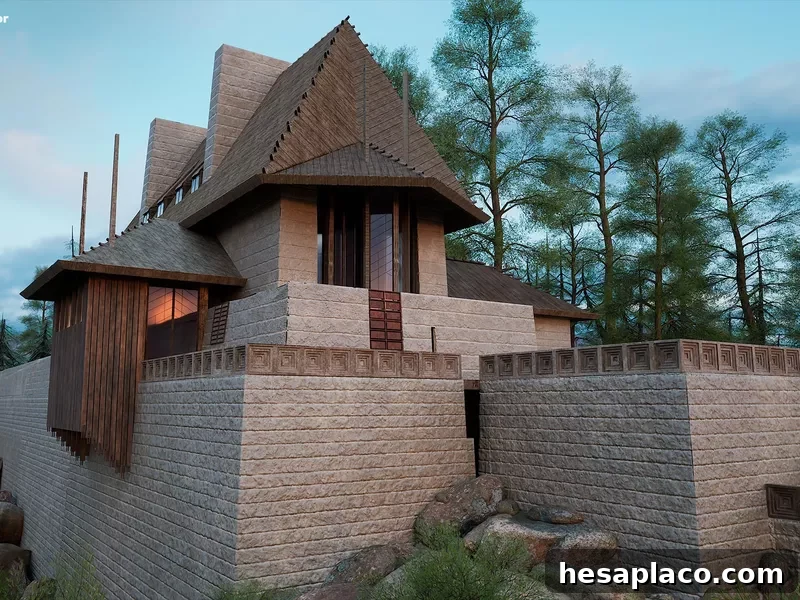Unbuilt Lake Tahoe Frank Lloyd Wright house