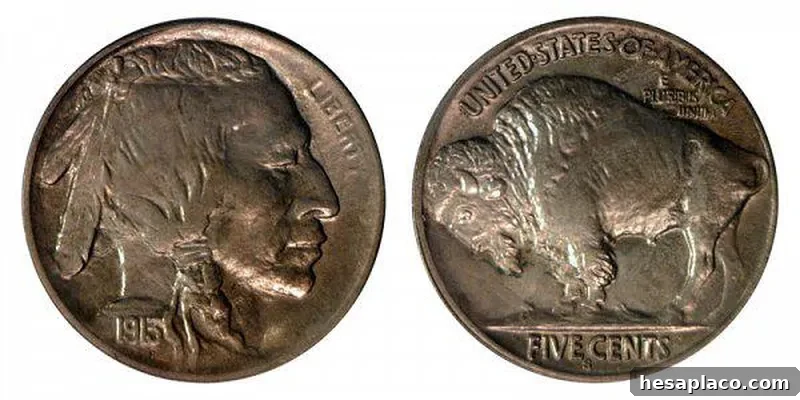 1913 S Line Type Buffalo Nickel