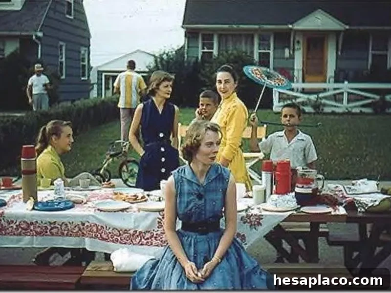 Vintage Fourth of July summer picnic and barbecue