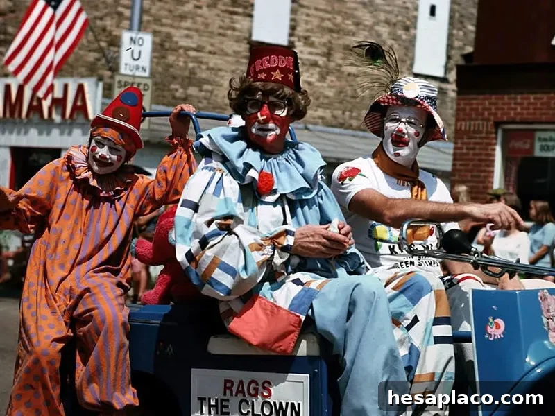 Clown car in a Fourth of July parade