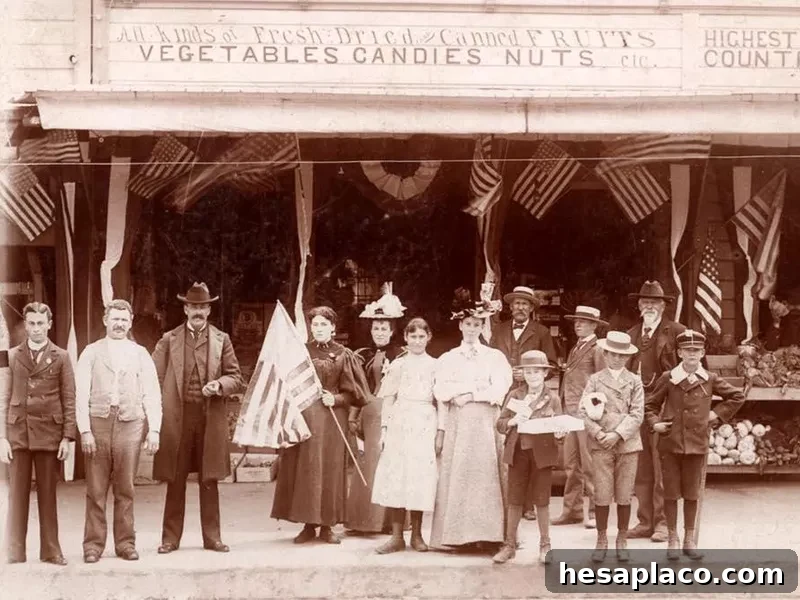 Victorian family celebrating the Fourth of July