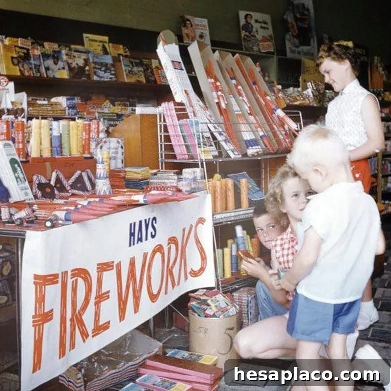 Vintage fireworks shop display