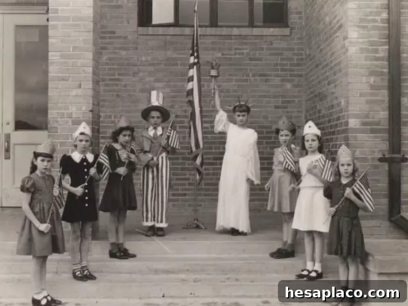 Children in a Fourth of July pageant