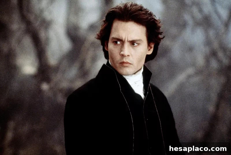 Johnny Depp as Ichabod Crane in Sleepy Hollow