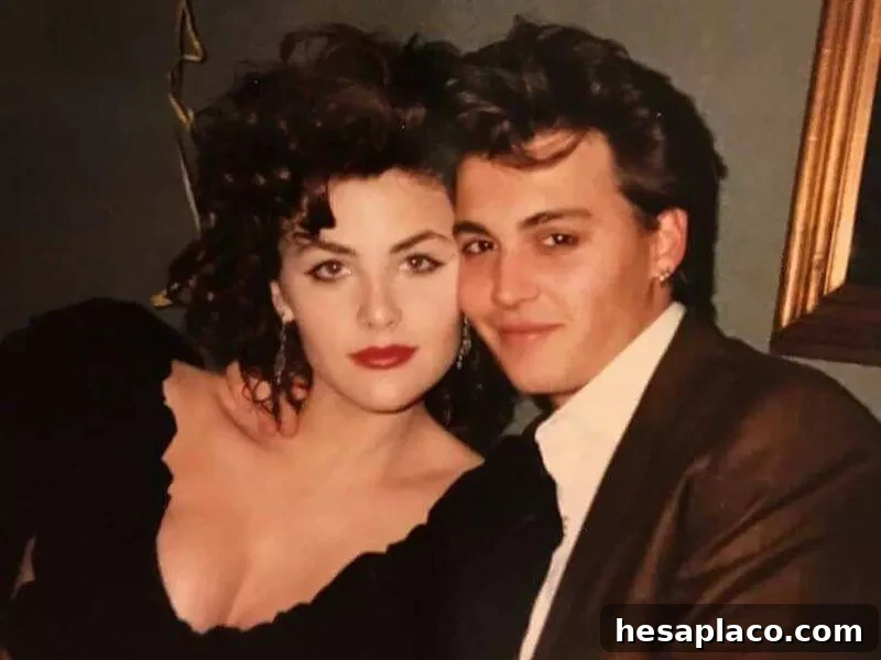 Sherilyn Fenn and Johnny Depp