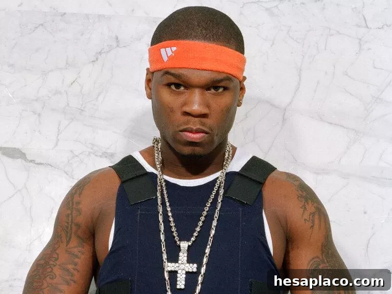 50 Cent with orange headband