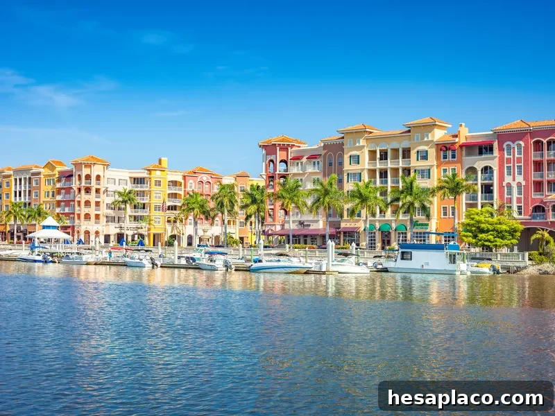 Condos and marina in Naples, Florida