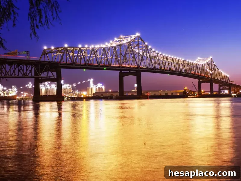 Baton Rouge Bridge Over Mississippi River