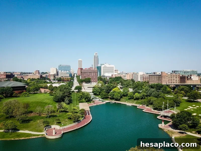 Downtown Omaha Nebraska Drone Photo