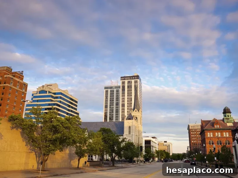 Panorama of Peoria at sunset