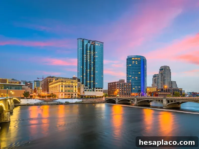 Grand Rapids, Michigan, USA Downtown Skyline