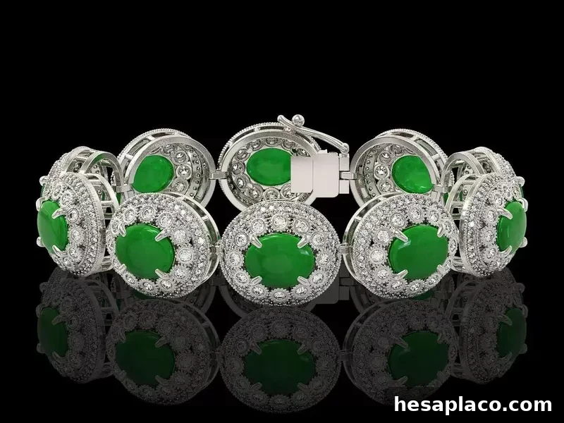 Jade and Diamond Victorian Bracelet