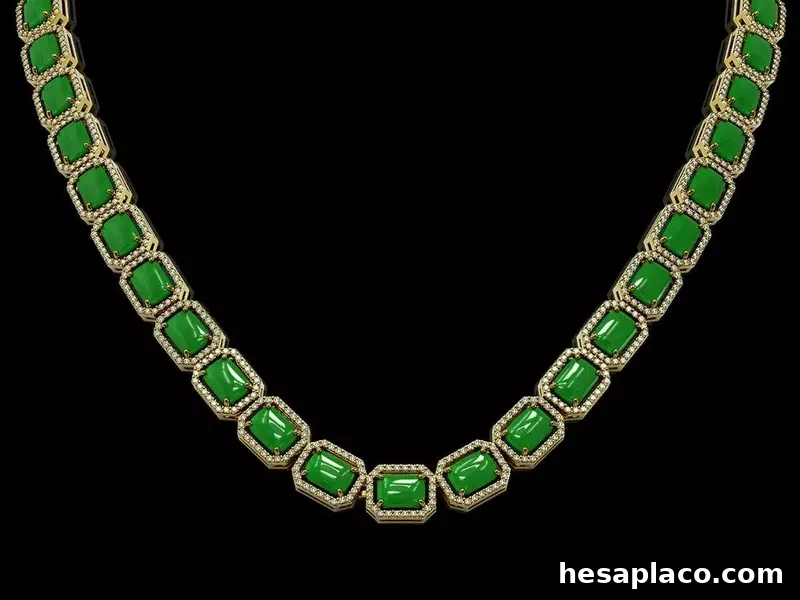 Jade and Diamond Halo Necklace