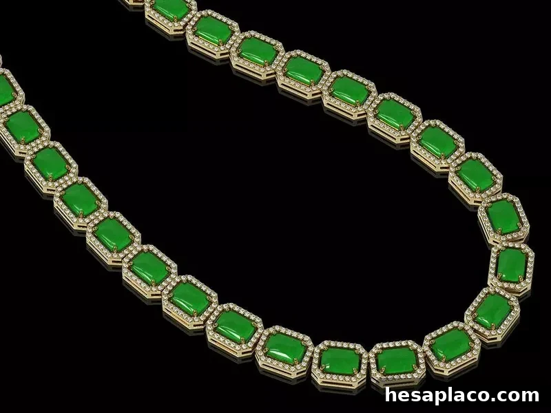 Jade and Diamond Halo Necklace
