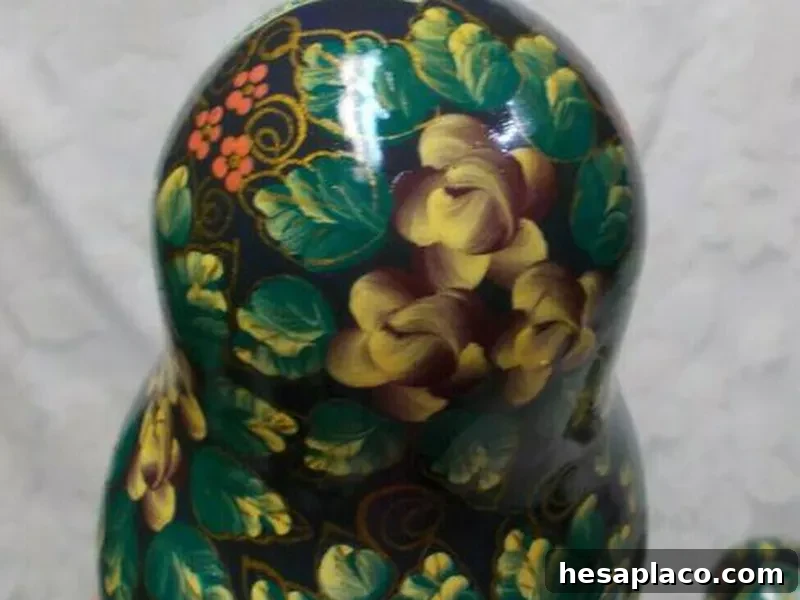 Hand-Painted Teal Russian Dolls