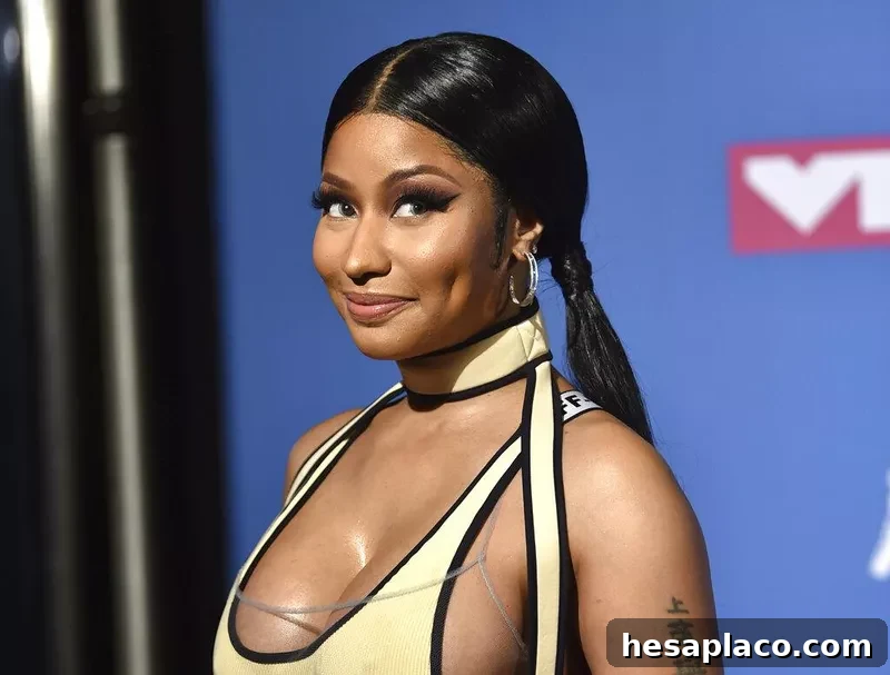 Nicki Minaj wearing pigtails