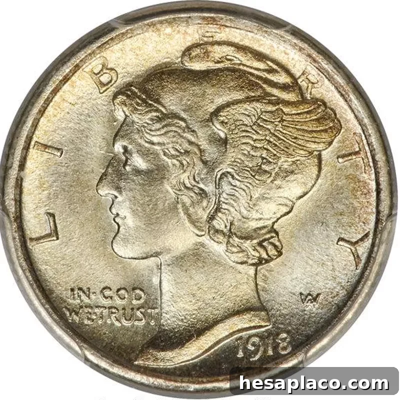 1918-S Mercury Dime with Full Band