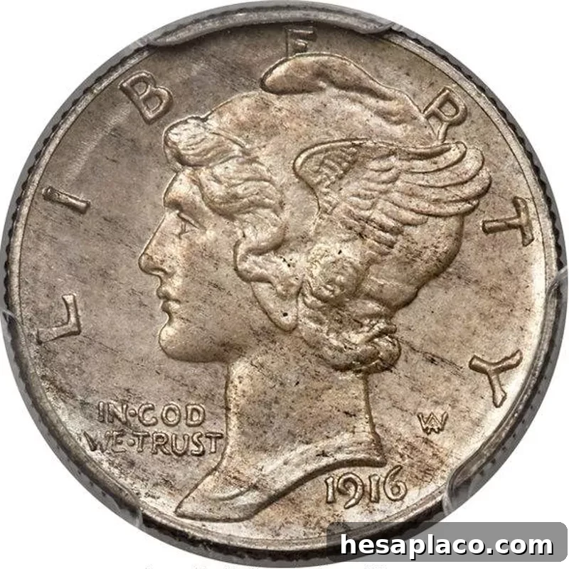 Rare 1916 Mercury Dime Sample