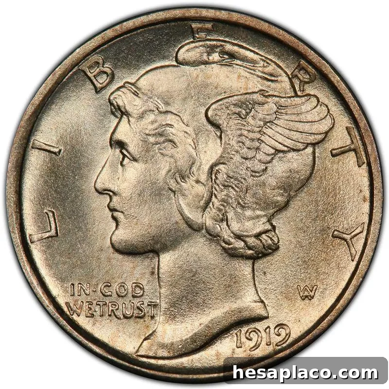 1919-D Mercury Dime with Full Band