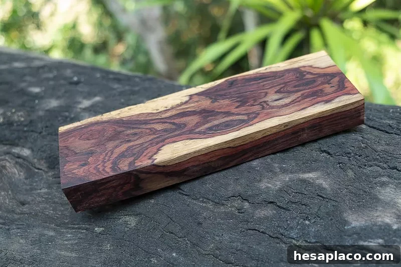 Block of cocobolo wood