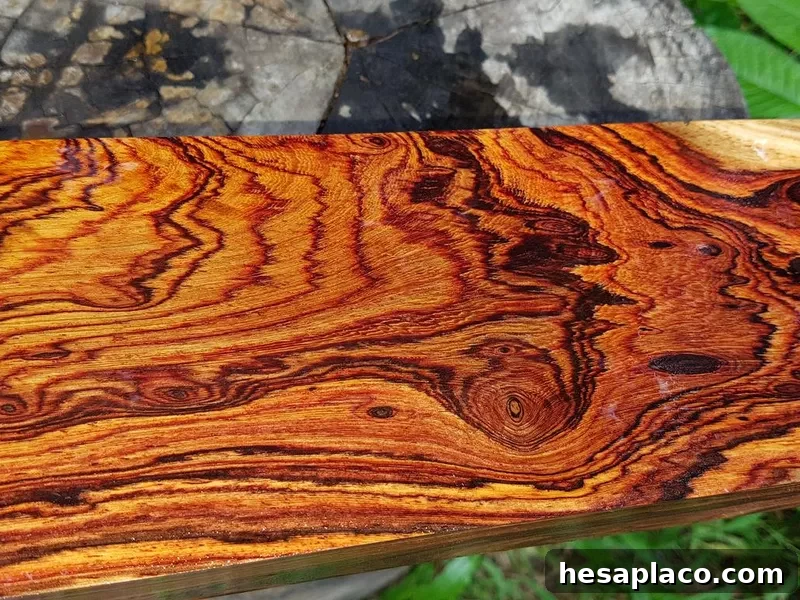 Beautiful cocobolo wood used to build desks