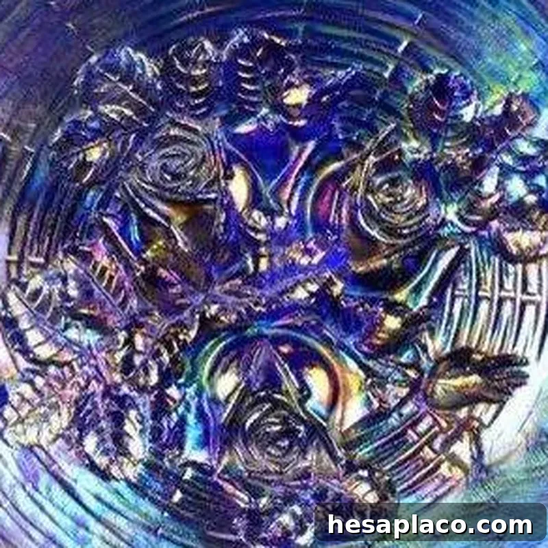 Electric blue valuable carnival glass