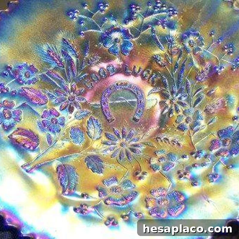 Carnival glass blue dish