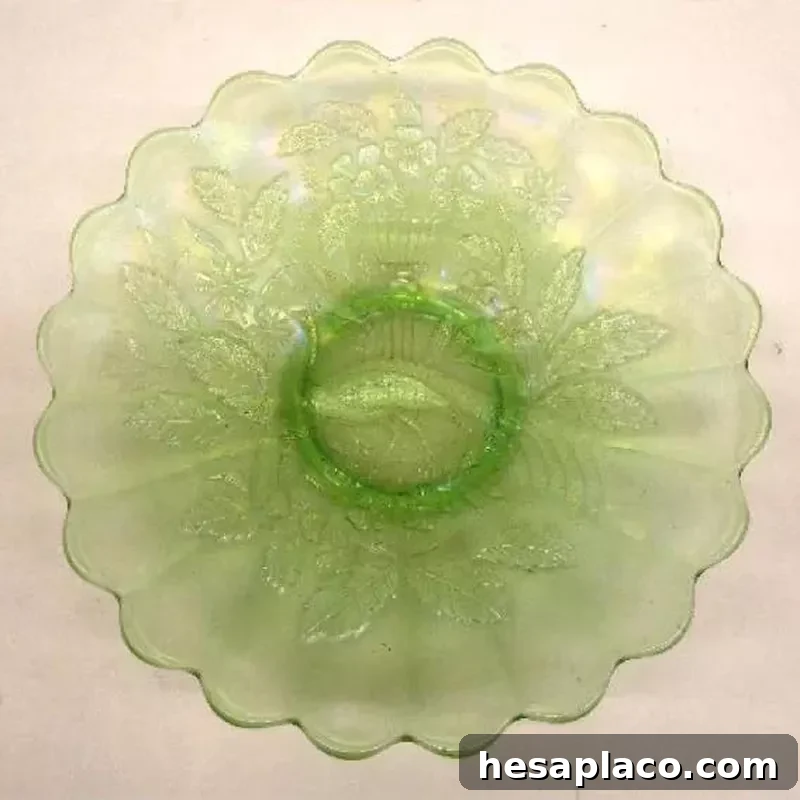 Millersburg Green Peacock Bowl