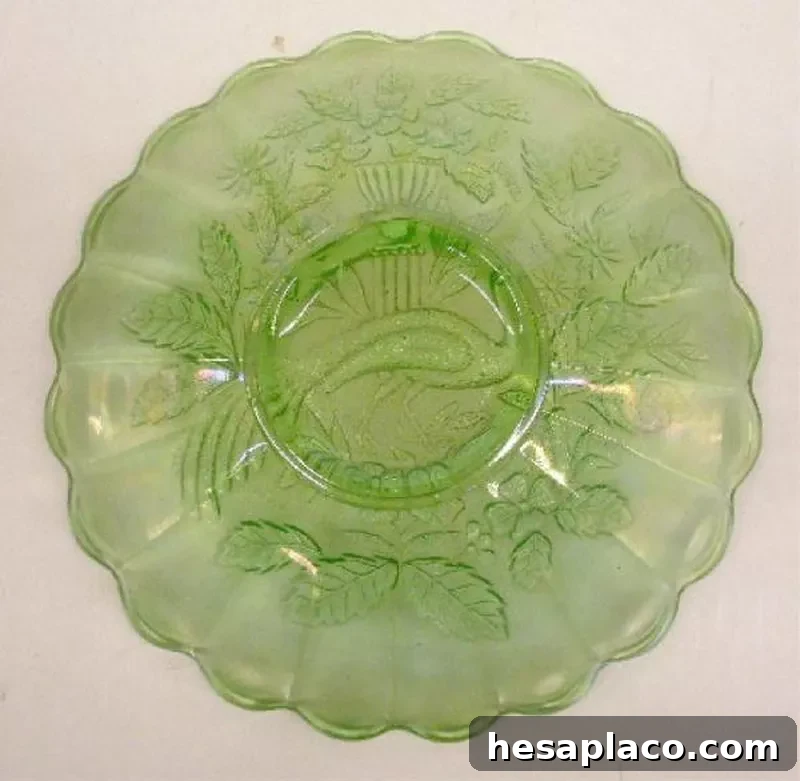 green peacock bowl