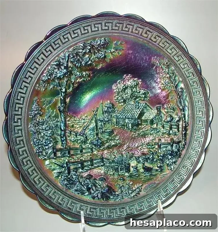 Imperial Electric Purple Carnival Glass Plate