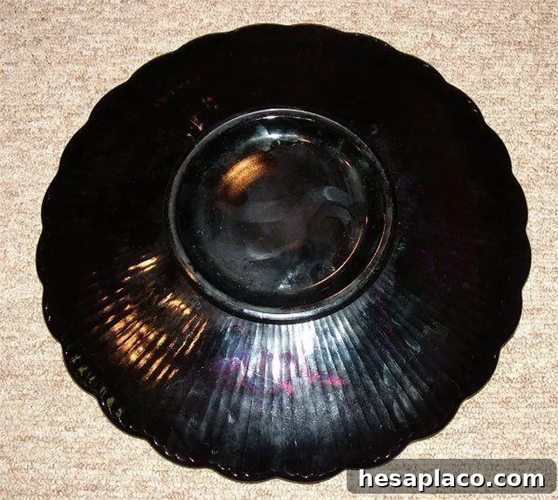 Back of valuable glass bowl