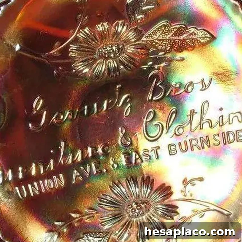 Carnival glass zoomed in