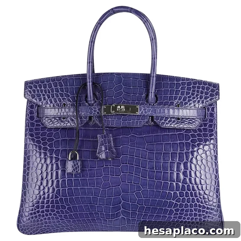 Blue Porosus Crocodile Birkin