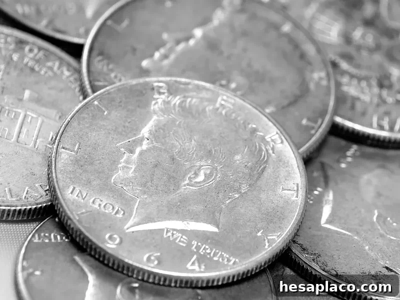 Kennedy Half Dollar edges can help to reveal their silver content