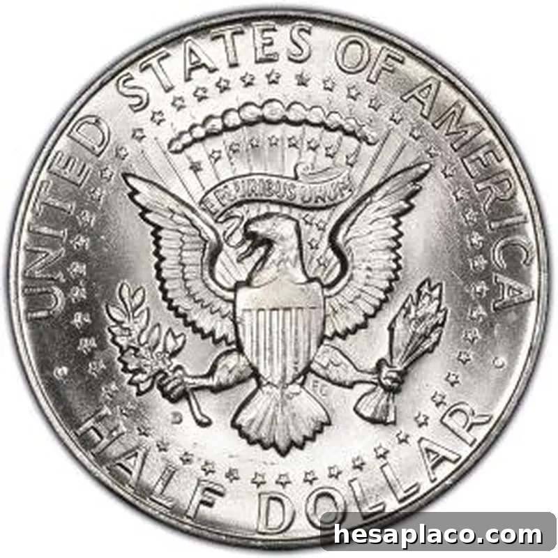 Back of a Kennedy half-dollar