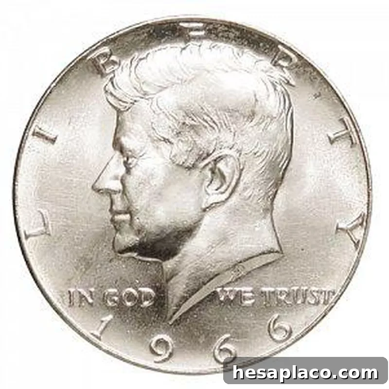 1966 Kennedy half-dollar