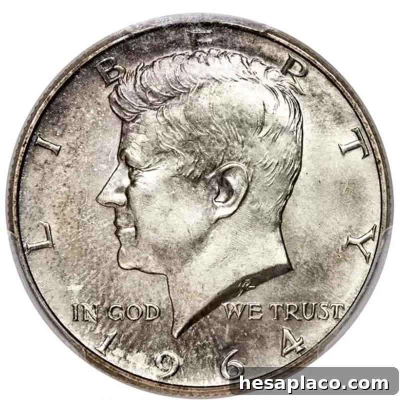 1964 Kennedy half-dollar coin