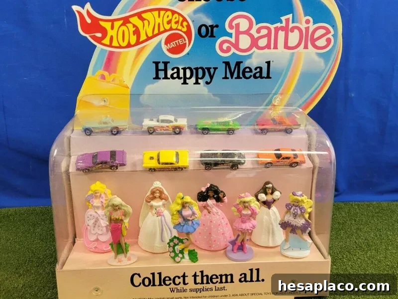 McDonalds Hot Wheels & Barbie Happy Meal Toy Prize Store Display